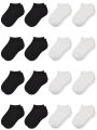 16 Pairs Ankle Socks - Toddler Low Cut Socks - for 1-14Years Boys Girls School Socks.