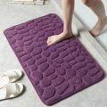 Absorbent velvet memory foam bath mat 15 x 23 Inch Pebble Embossed Washable & Anti Slip Floor Mat, Room Mat, Bath Room Toilet Mat, Decoration Area Rug. 