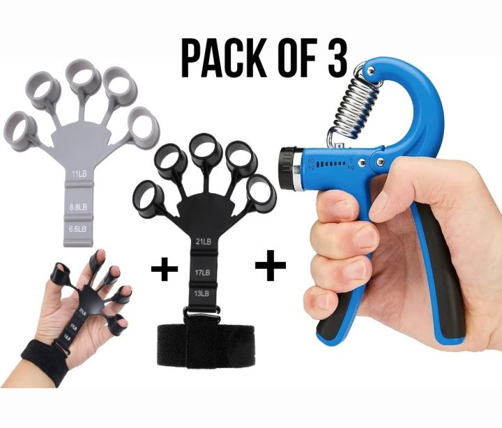 Pack of Combo of Adjustable Hand Gripper and Finger Gripper