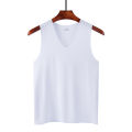 Summer Men's Non-Marking Ice Silk Undershirt Men's Slim Sports Fitness Cross-Body Bottoming Sleeveless Breathable Comfortable. 