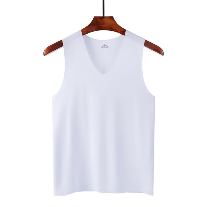Summer%20Men's%20Non-Marking%20Ice%20Silk%20Undershirt%20Men's%20Slim%20Sports%20Fitness%20Cross-Body%20Bottoming%20Sleeveless%20Breathable%20Comfortable%20-%20Image%203