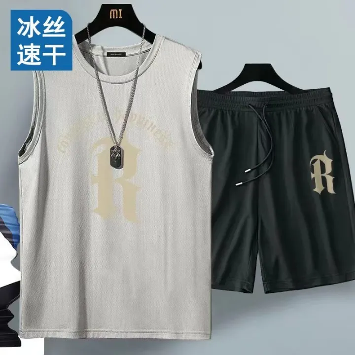 Men's%20Quick%20Drying%20Pants%20Summer%20Basketball%20Shorts%20Gym%20Short%20Sleeve%20T-Shirt%20Shorts%20Set%20Tracksuits%20Men%20Casual%20Men%20Clothing%20Joggers%20-%20Image%203