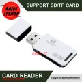(Card reader) card reader USB 2.0 fast data transfer 500 MB support TF, Micro SD, SD card with flap (multicolor white/black). 