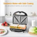 National Sandwich Maker 4-in-1 - Toaster, Waffle Iron, Contact Grill, Doughnut Maker - Removable Plates with Non-Stick Coating - Black - Stainless Steel - 750W. 