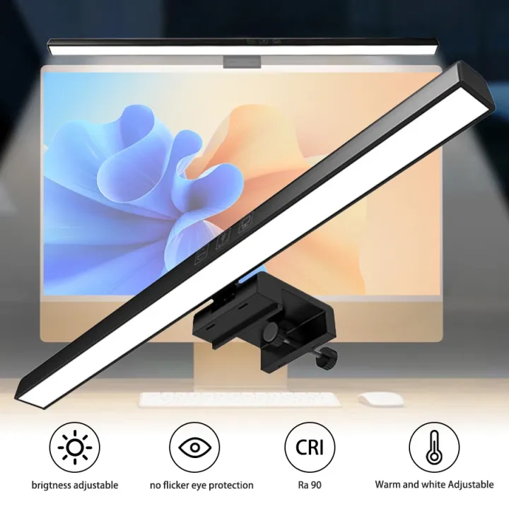 33cm 50cm LED Computer Screen Light Hanging Desk Lamp USB Plug in ...