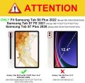 Fintie Hybrid Slim Case for Samsung Galaxy Tab S8 Plus 2022/S7 FE 2021/S7 Plus 2020 12.4 Inch with S Pen Holder, Shockproof Cover with Clear Transparent Back Shell, Auto Wake/Sleep, Midnight Green. 