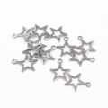 30pc/lot Hollow Charms 316 Stainless Steel five-pointed star Hollow Cute for necklace pendant charms diy jewelry making.