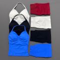 HISTELLO 2 Pieces Sports Set Women Yoga Longline Strap Top Scrunch Seamless Shorts Sport Gym Set Sportswear Workout Fitness Set. 