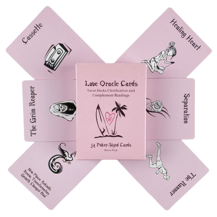 Pink Island Time Wellness Love Oracle Cards Decks Divination Cards Game ...