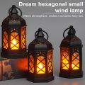 Electronic Candle Light High Brightness Flicker Free Battery-Operated Retro Design Desk Lantern Lamp Decoration. 