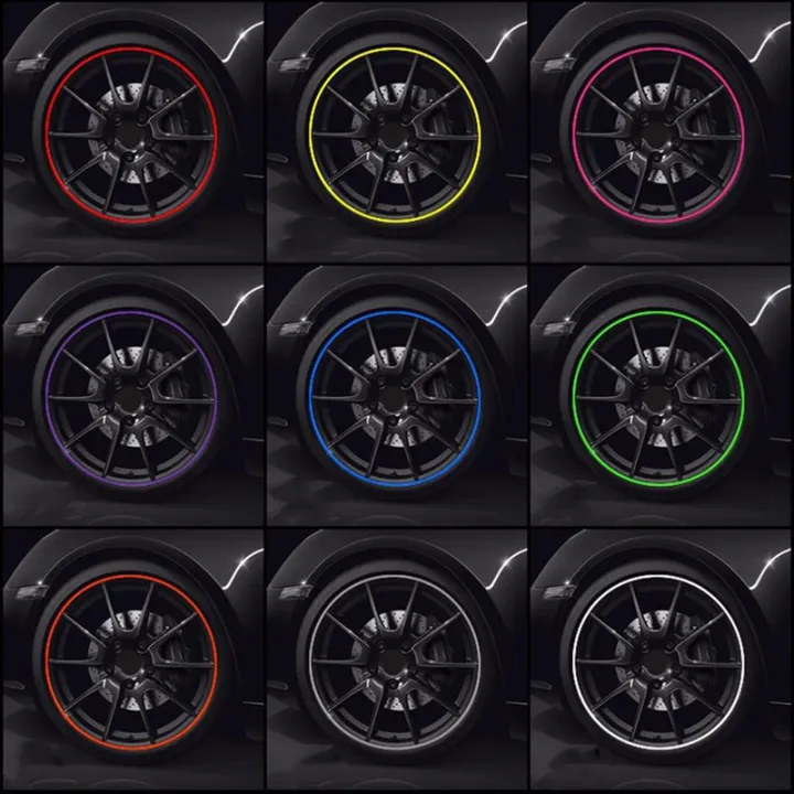 Automotive Wheel Decorative Strip 8M / Roll Colourful Rim Protectors ...
