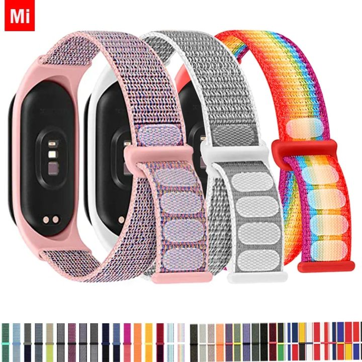 Bracelet En Nylon élastique Pour Xiaomi Mi Band 7/6/5/4/3 - Ajustable, Confortable, Plein De Couleurs (rose Ici)