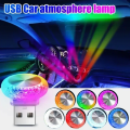 1 Pc RGB Car USB Ambient Light Mini LED Decorative Atmosphere Lamps For Auto Interior Environment Light Computer Light Plug Play.