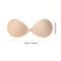 Women Invisible Push Up Bra, Bust Front Closure Sticky Bra, Backless Strapless Bra, 2PCS, Black and Khaki.