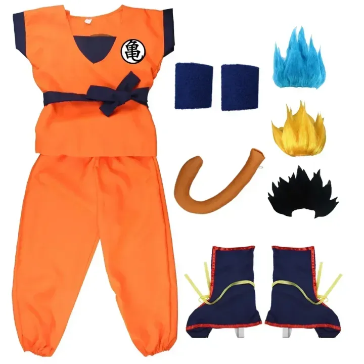Halloween%20Adult%20Kids%20Suits%20Son%20Goku%20Gui%20Carnival%20Anime%20Cosplay%20Holiday%20Costumes%20Tail%20%20Wrister%20Wig%20Blue%20Gold%20Children%20Dress%20Up%20-%20Image%202