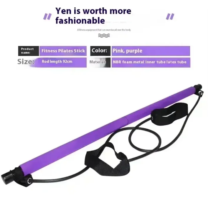 Bungee Ropes Exercise Multifunctional Pilates Bar Combination Fitness Bar Yoga Chest ...