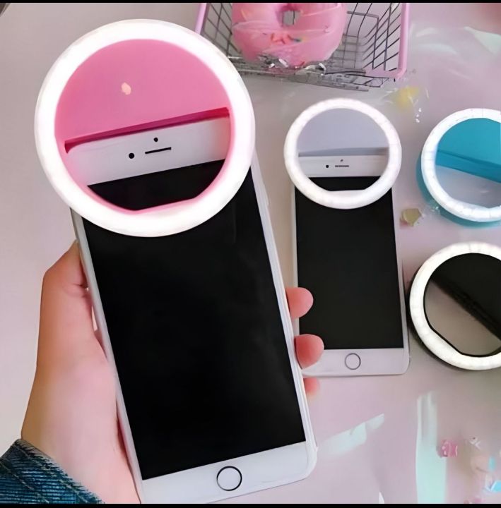 - Rechargeable 3 Modes Selfie Ring Light (Mix/Random color) )