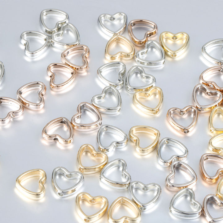 50pcs%20Heart%20Frame%20Wrapped%20Bead%20Double%20Stright%20Hole%20Spacers%20Loose%20Beads%20%20for%20Jewelry%20Making%20DIY%20Findings%20-%20Image%203