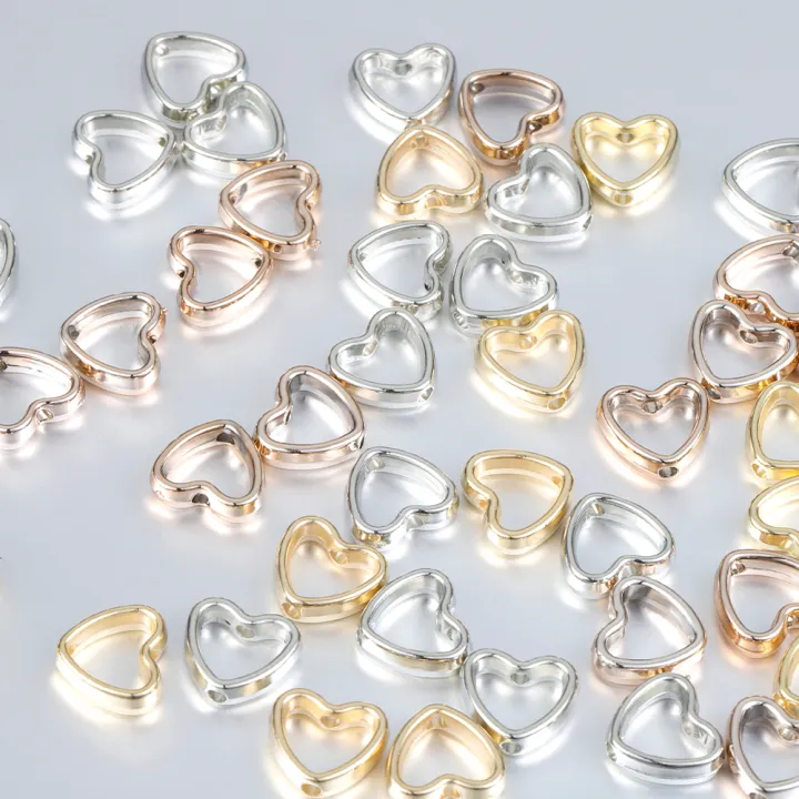 50pcs%20Heart%20Frame%20Wrapped%20Bead%20Double%20Stright%20Hole%20Spacers%20Loose%20Beads%20%20for%20Jewelry%20Making%20DIY%20Findings%20-%20Image%203
