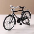 1:10 Model Alloy Retro Bike Diecast Decoration Model Metal Toy Black Bicycle Simulation Collection Gifts Toys for boys. 