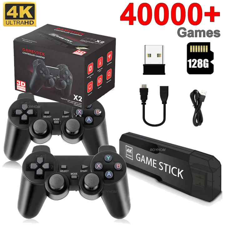 GD10 Video Game Console 128G Built-in 40000 Retro Handheld Game Player Console Wireless Controller TV Game Stick 4K HD for GBA