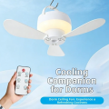 Silent Operation Ceiling Fan Light USB Rechargeable Energy Saving Hanging Fan Light with Remote Control Intelligent Ceiling Lamp.