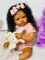 NPK 24 Inch Reborn Baby Doll Dark Brown Skin Lifelike Toddler Lottie Newborn Princess Girl Soft Touch 3D Art Doll. 