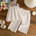 Baby Girl Outfit Set Summer Floral Solid-Color Top And Pants Baby Girl Clothes Cute Beach Baby Set. 