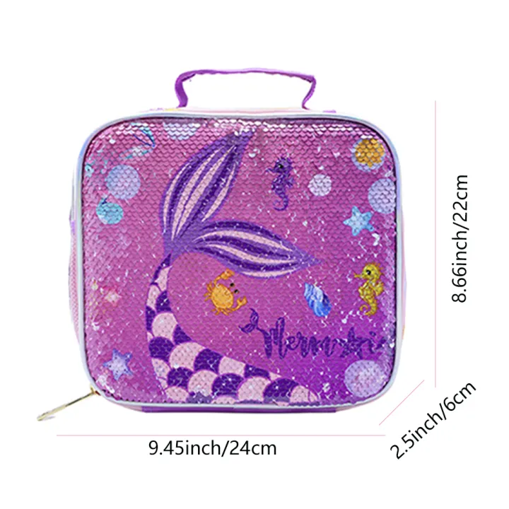 BLING%20BABIES%20Children's%20Tote,%20Lunch%20Bag,%20Double%20Sided%20Pink%20Mermaid%20Sequin%20Design,%20Suitable%20for%20Carrying%20Food%20-%20Image%206