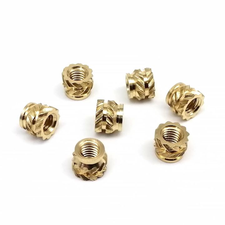 50/100pcs%20M1.6%20M2%20M2.5%20M3%20M4%20Solid%20Brass%20Copper%20Embed%20Insert%20Nut%20for%20Hot%20Melt%20Heat%20Injection%20Molding%20Double%20Twill%20Knurled%20Thread%20-%20Image%203