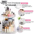 Cosmetics Organizer 360 Degree Diamond Rotatable Cosmetics Storage Box. 