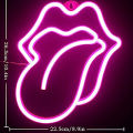 Mouth tongue Neon Light Sign LED Sexy Lips Lamp Decoration Table Room Shop Wall Party Gift USB & Battery Case Powered. 