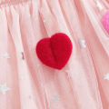 Summer Valentine's Day Infant Baby Girl Bodysuit Dress Flying Sleeve Heart Patchwork Jumpsuit Headband Cute Clothes. 
