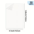 50 Sheets A6 Size Matte Finish Clear Cold Laminating Film Waterproof Self-Adhesive Document & Photo Protection Sheets. 