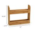 Kitchen 2 Tier Bamboo Spice Rack with Wooden Spice Storage Rack.