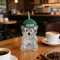 Adorable Starbucks Bearista Bear Glass Tumbler 591ml Green Lid Straw Home Café . 