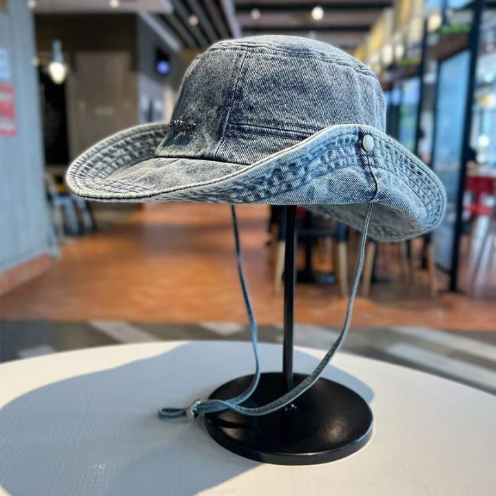 Denim%20Cloth%20Bucket%20Hat%20Men%20Women%20Outdoor%20Fisherman%20Cap%20Retro%20Casual%20Sun%20Protection%20Fishing%20Camping%20Spring%20Summer%20Cowboy%20Hat%20New%20-%20Image%203