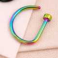 D Shape Nose Rings, Curved Fake Nose Piercing Stud Stainless Steel Nose ring. 