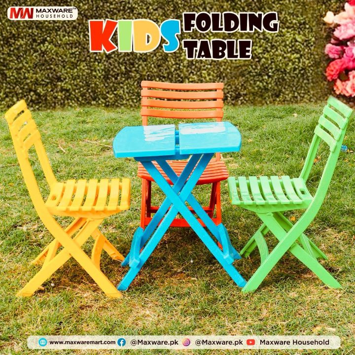 Kids Study table Foldable Table Chair Set, Desk And Chair, Kids Computer Table - Foldable Table Chair Set For Kids – Foldable Table Chair  Durable Study Table ,  Portable, Lightweight, and Space-Saving Table Chair set.