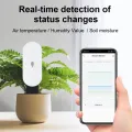 Zigbee Temperature Humidity Moisture Detector Smart Soil Tester Moisture Sensor Phone App RealTime Monitor for Home Garden. 