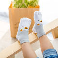 3 Pairs Kids Girls Boys Toe Socks High Quality Cotton Five Finger Socks Thin Mesh Cute Cartoon Crew Socks with Separate Fingers.