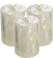 AYSERR -- 3X2 INCHES GOLD LEAF FOIL DECORATED WHITE CANDLE (01 PC). 