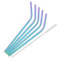 6*215mm 6Pcs Eco-friendly Reusable Metal Straws Set 304 Stainless Steel Drinking Straw Cocktail Party Favor Bar Accessory.