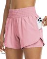 Women's 2-in-1 Running Shorts High Waisted Athletic Shorts for Gym Yoga Double Layer Workout Shorts with Side Pockets.