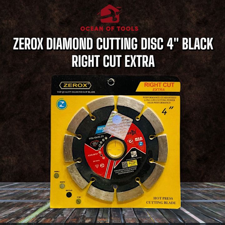 ZEROX Diamond Blade 4” for Concrete, Roof tiles , Stone, marble , Granite, Old Concrete - Professional Cutting Disc for Angle Grinder