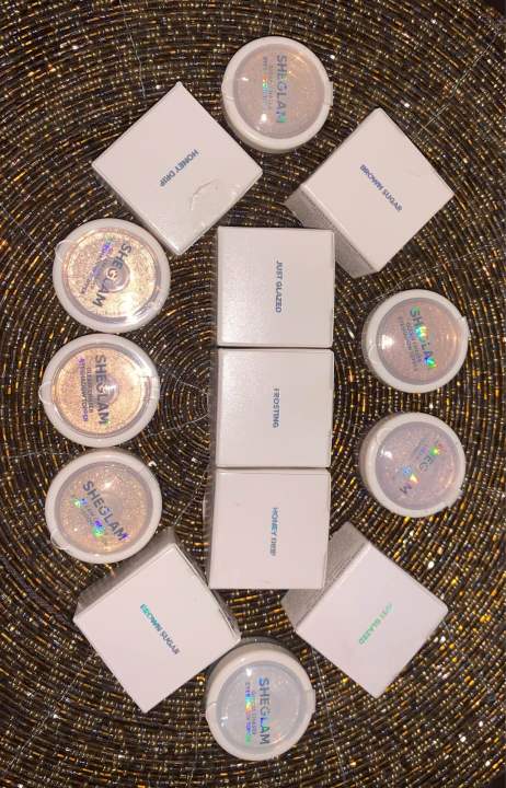 SHEGLAM Gleam Chaser Eyeshadow Topper-Brown Sugar 5 Colors Glitter Eyeshadow Powder Shimmer Finish Blendable Smooth Shiny Eyeshadow