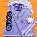 Premium Saree Combo Set for Women – Half Silk Chumki with Matching Accessories. 