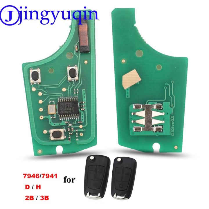 jingyuqin Car Flip Remote Key Fob 2/3 B 434Mhz PCF7946/7947 For Vauxhall Opel Astra H 2004 2005 2006 2007 2008 2009 Zafira B