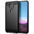 QAGS Nokia 5.4 / Nokia 3.4  Carbon Fiber Brush Texture Anti shock Drop Resistance Armored Silicon Tpu Case Back Cover Antishock. 