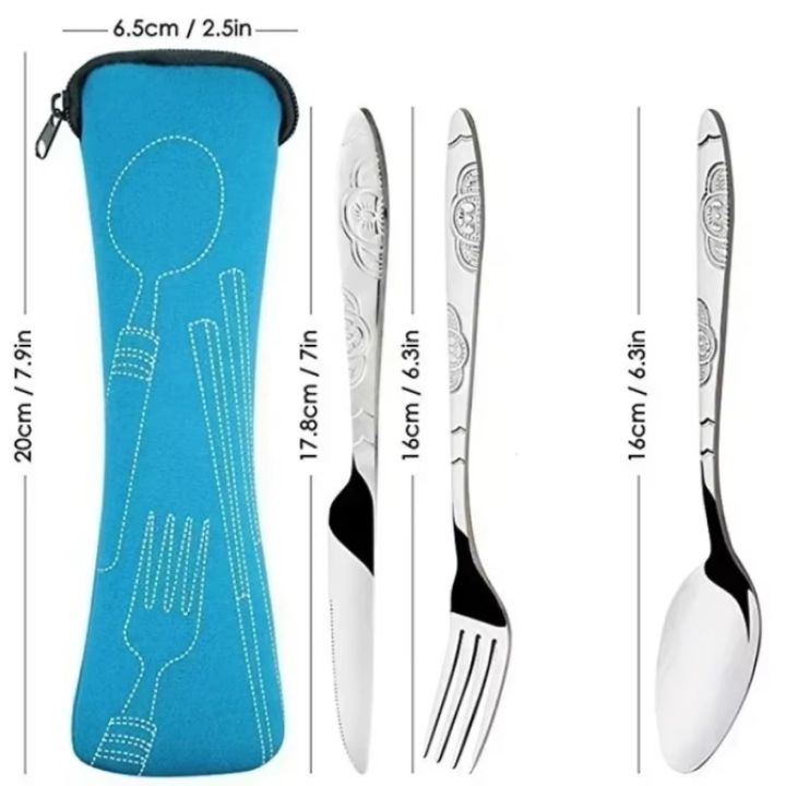 3%20Pcs%20Portable%20Travel%20Cutlery%20Stainless%20Steel%20Western%20Style%20Steak%20Knife%20Fork%20Spoon%20Complete%20Set%20Of%20Tableware%20Home%20Use%20Outdoor%20-%20Image%206